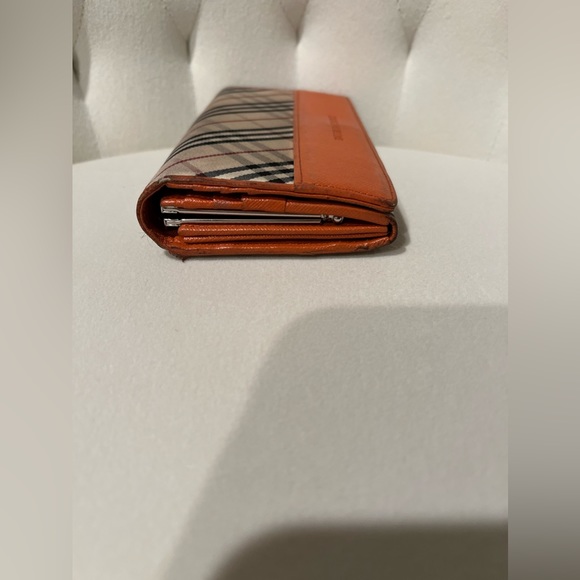 Rare Kiss Lock Burberry Nova Check Canvas Long Wallet - Picture 5 of 8